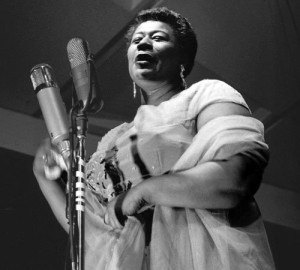 Ella at the mike